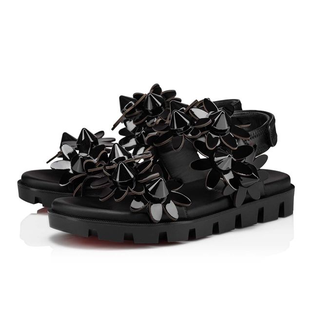 Christian Louboutin Black/black Patent Leather Sandal