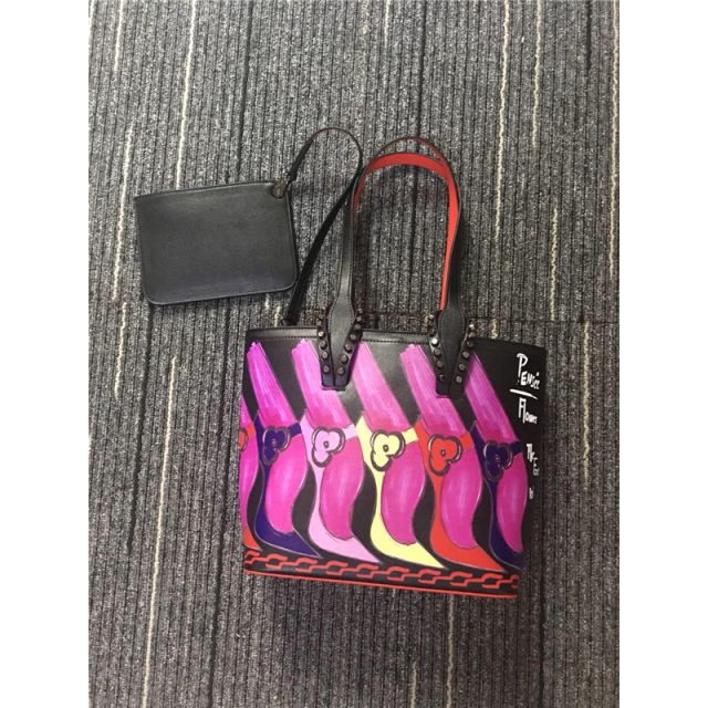 Christian Louboutin Cabata Multi/Black/Pink Print Calf Mini Bag