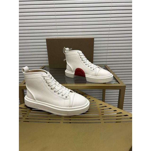 Christian Louboutin Adolon High-Top Sneakers Men Recycled Polyester White