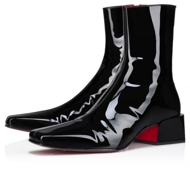Christian Louboutin Alleo Boot Low Boots Patent Calf Leather Black