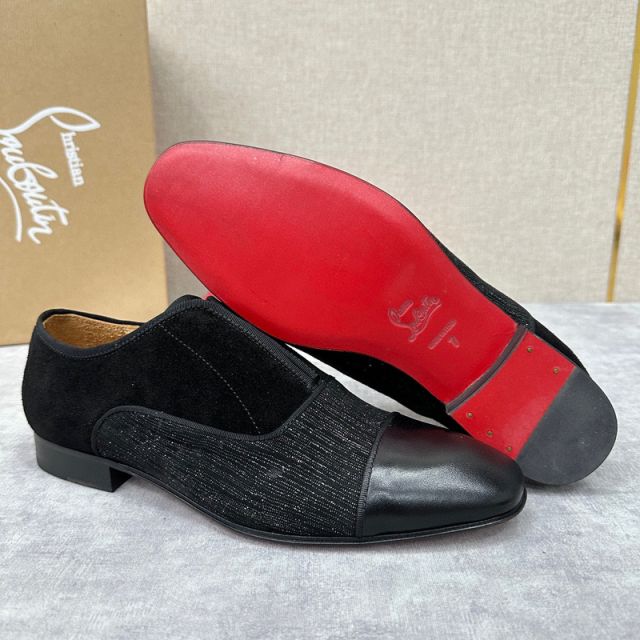 Christian Louboutin Alpha Male Flat Loafers Suede Black