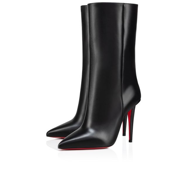 Christian Louboutin Astrilarge Booty 100 Mm Low Boots Calf Leather Black