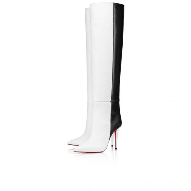 Christian Louboutin Astrilarge Botta 100 Mm Boots Calf Leather Bianco