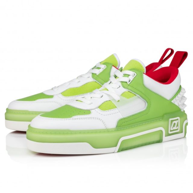 Christian Louboutin Astroloubi Sneakers Women Calf Leather And Nappa Leather White Green