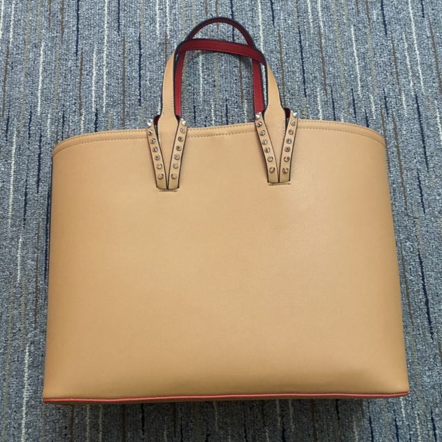 Christian Louboutin Cabata East West Tote Bag Calf Leather Brown