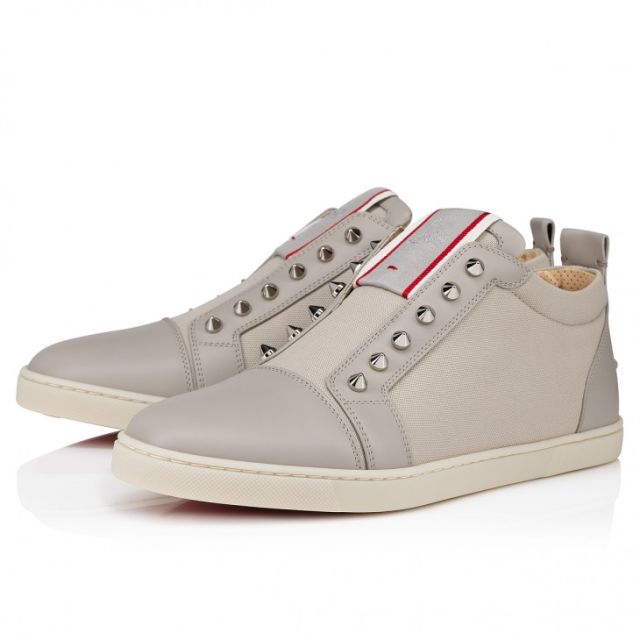 Christian Louboutin F.A.V Fique A Vontade Slip-On Sneakers Calf Leather And Olona Canva Goose