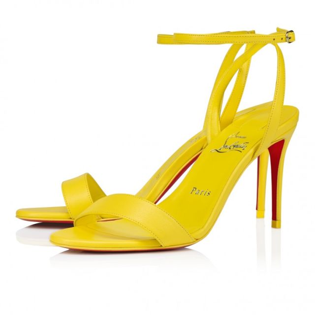 Christian Louboutin Loubigirl 85 Mm Sandals Nappa Leather Yellow Queen