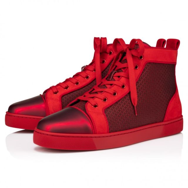 Christian Louboutin Louis High-Top Sneakers Patent Calf Leather Loubi