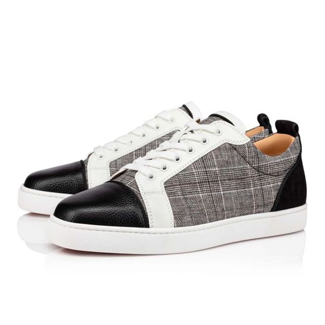 Christian Louboutin Low-top Louis Junior Orlato Version Grey Velvet Sneaker