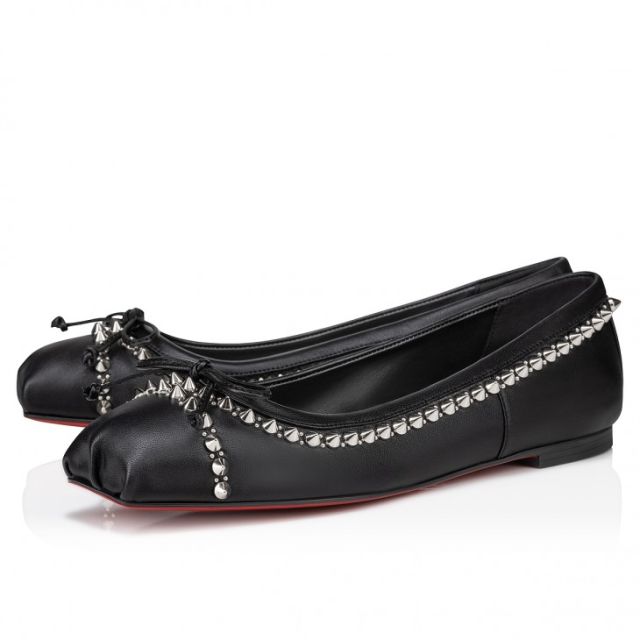 Christian Louboutin Mamadrague Spikes Ballerinas Nappa Leather And Spikes Black