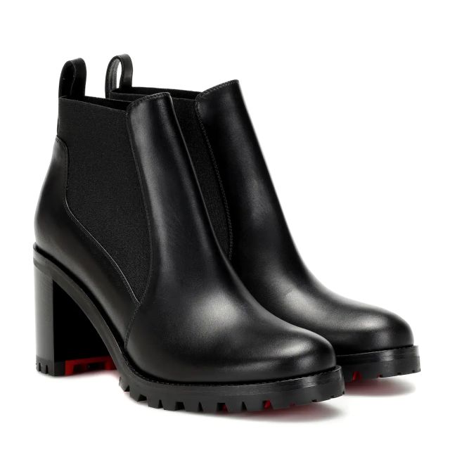 Christian Louboutin Marchacroche 70 Leather Ankle Boots Black