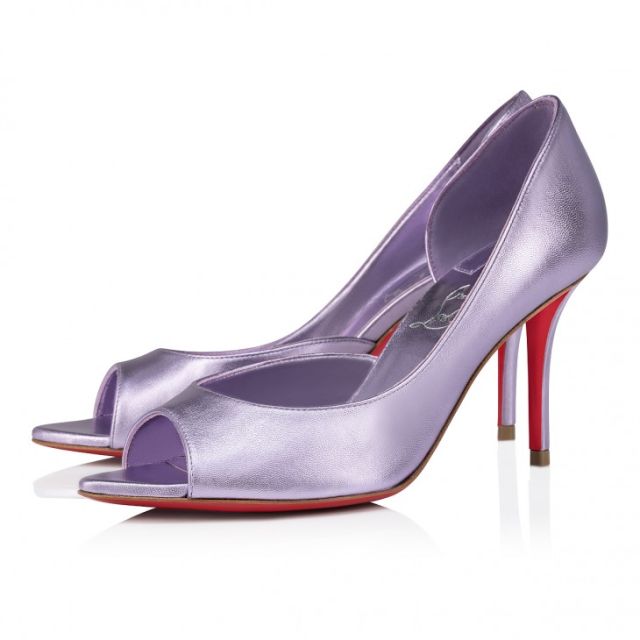 Christian Louboutin Open Apostropha 80mm Pumps Iridescent Nappa Leather Parme