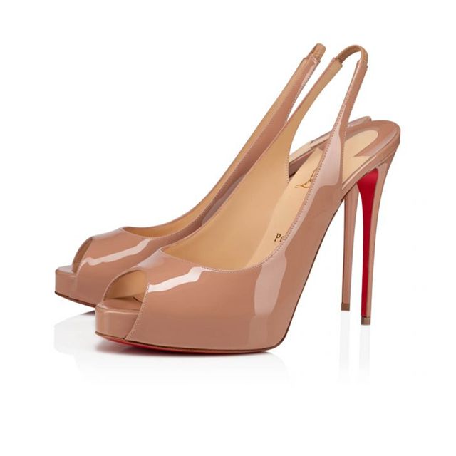 Christian Louboutin Platforms  Private Number 120 mm Nude Patent Leather