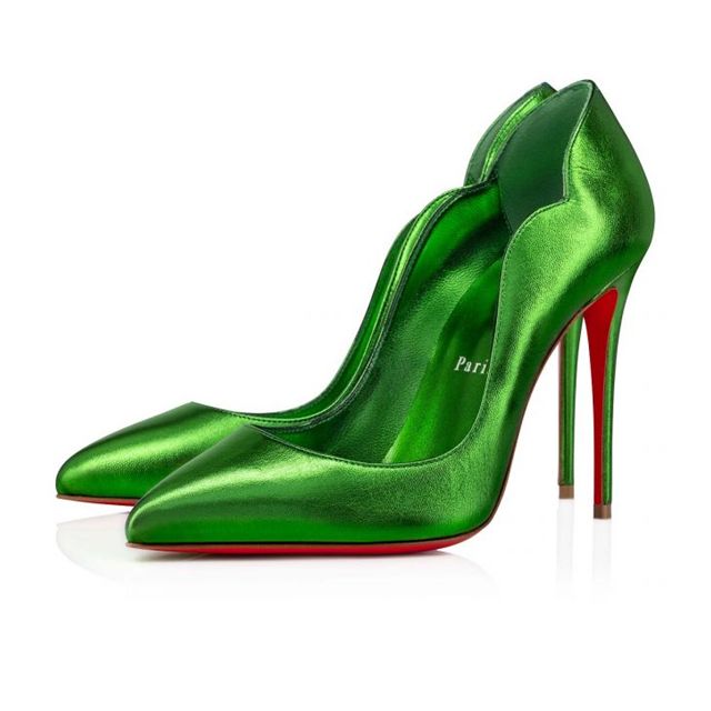Christian Louboutin Pumps Hot Chick Leather 100mm Spinach/lin Spinach Shoes