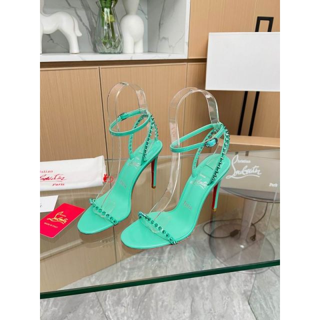 Christian Louboutin So Me 105 mm Sandals Leather Spikes Mint