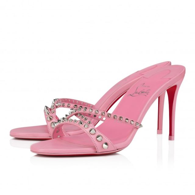 Christian Louboutin Tatoosh Spikes 85 Mm Mules Kid Leather And Spikes Calipso