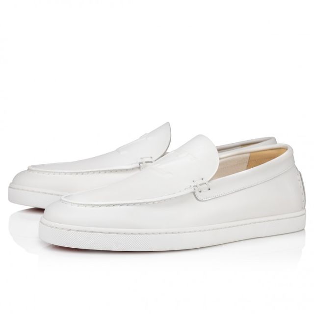 Christian Louboutin Varsiboat Boat Shoes Calf leather White