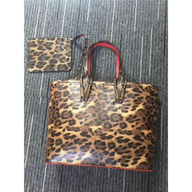Christian Louboutin Multi/Brown Leopard Print Calf Tote Bag