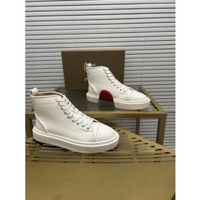 Christian Louboutin Adolon High-Top Sneakers Recycled Polyester White