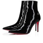 Christian Louboutin Sporty Kate Booty 85 Mm Low Boots Soft Patent Calf Leather Black