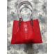 Christian Louboutin Cabarock Small Tote Crocodile Embossed Calfskin Spiked Red