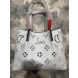 Christian Louboutin Cabarock Spikes Tote Smooth Calfskin Loubinthesky Perforated White