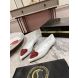 Christian Louboutin KATE LOVE Flat with Crystal Strass Heart Nappa White