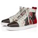 Christian Louboutin Louis High-Top Sneakers Calf Leather Embossed Multicolor