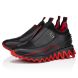 Christian Louboutin Sharkyloub Sp Spikes Sneakers Calf Leather Neoprene And Spikes Black