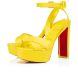Christian Louboutin Supramariza 130 Mm Strappy Sandals Nappa Leather Yellow Queen