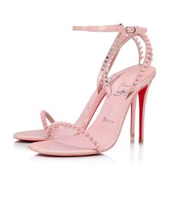 Christian Louboutin 100 mm Rosy/lin Rosy Patent Leather Sandal