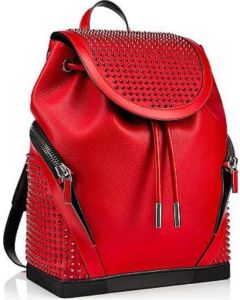 Christian Louboutin Red Calf Casual Daypack Shoulder Fashion Bag