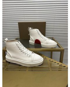 Christian Louboutin Adolon High-Top Sneakers Recycled Polyester White