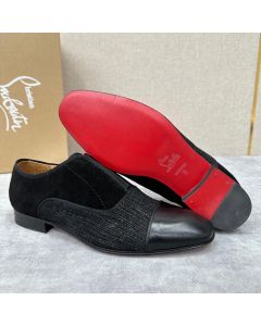 Christian Louboutin Alpha Male Flat Loafers Suede Black
