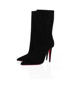 Christian Louboutin Astrilarge Booty 100 Mm Boots Veau Velours Black