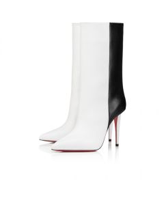 Christian Louboutin Astrilarge Booty 100 Mm Low Boots Calf Leather Bianco