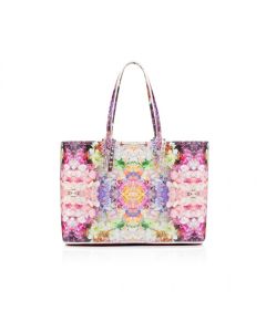 Christian Louboutin Cabata Small Tote Bag Calf Leather Blooming Print Multicolor