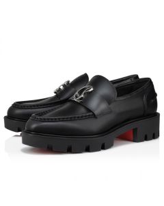 Christian Louboutin CL Moc Lug Loafers Calf Leather Black