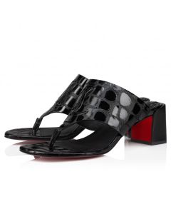 Christian Louboutin Cl Tongamule 55 Mm Mules Alligator Embossed Calf Leather Black