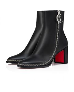Christian Louboutin Cl Zip Booty 70 Mm Low Boots Calf Leather Black