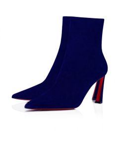Christian Louboutin Condora Booty 85 Mm Low Boots Veau Velours Galactiqueen