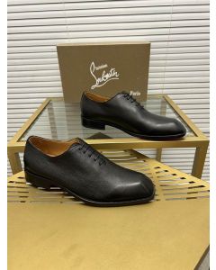Christian Louboutin Corteo Lace-Up Oxford Grained Calf Leather Black