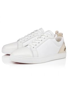 Christian Louboutin Fun Louis Junior Sneakers Calf Leather And Olona Canva White