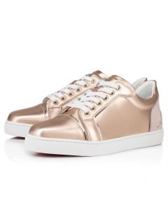 Christian Louboutin Fun Vieira Woman Sneakers Iridescent Calf Leather Suede And Spikes Leche