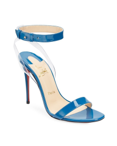 Christian Louboutin Jonatina 100mm Sandals PVC & Patent Leather Blue