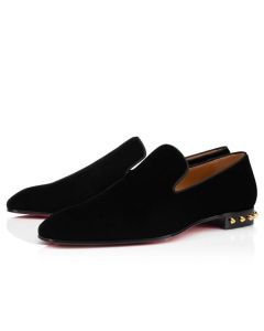 Christian Louboutin Loafers Marquees Black/gold 1n Velvet