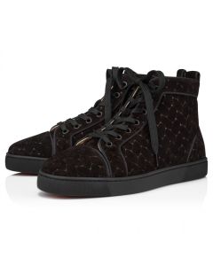 Christian Louboutin Louis High-Top Sneakers Braided Calf Leather Black