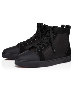 Christian Louboutin Louis High-Top Sneakers Patent Calf Leather Black