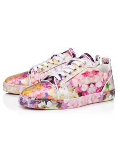 Christian Louboutin Louis Junior Sneakers Crepe Satin Blooming Print Multicolor