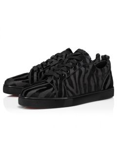 Christian Louboutin Louis Junior Sneakers Velvet Quagga Black
